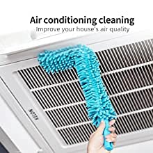 Microfiber Fan Duster with Telescopic Stainless Steel Handle | Flexible Ceiling Fan & Home Cleaning Brush