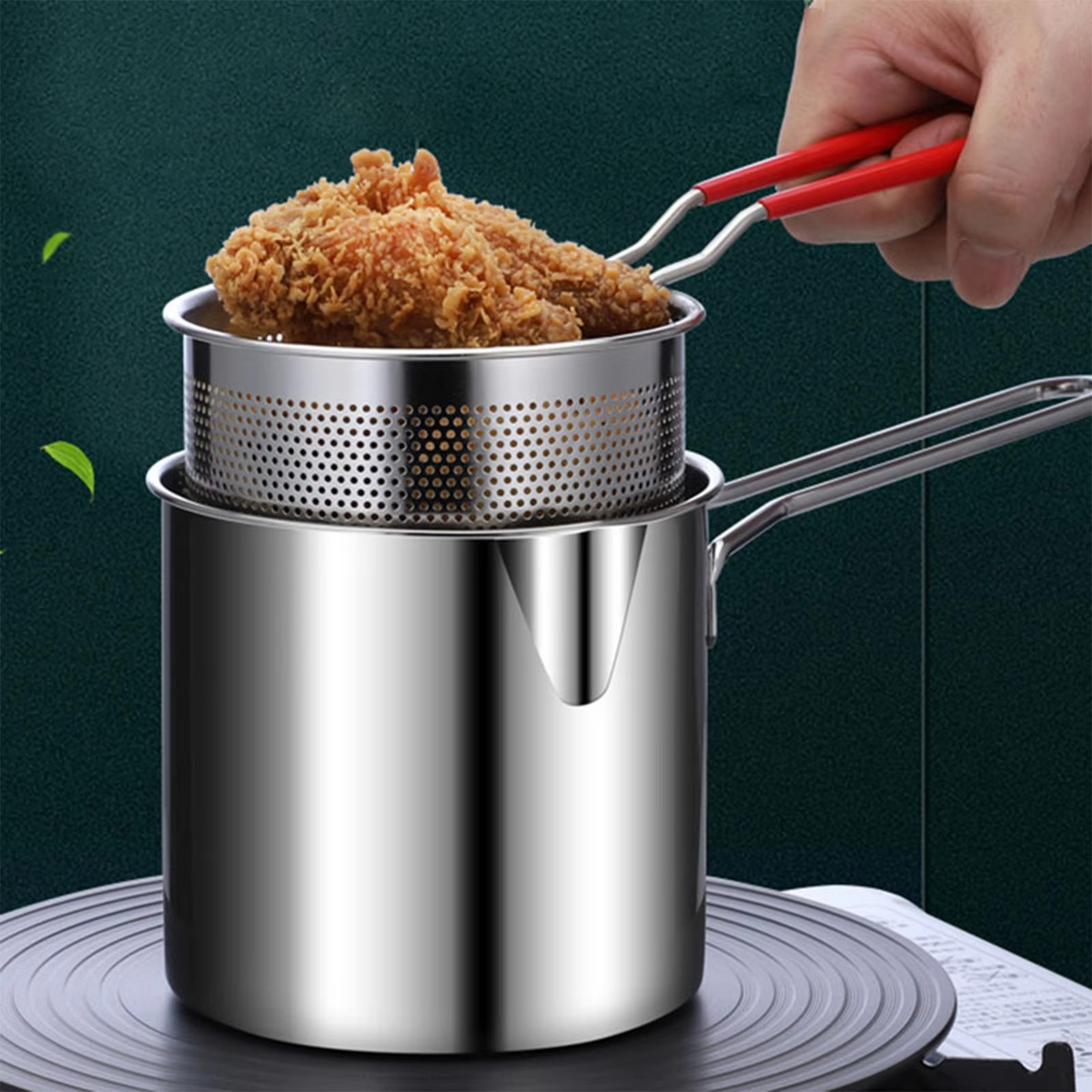 Deep Frying Pot | Durable Cooking Fry Pan with Comfortable Handle for Everyday Kitchen Use
