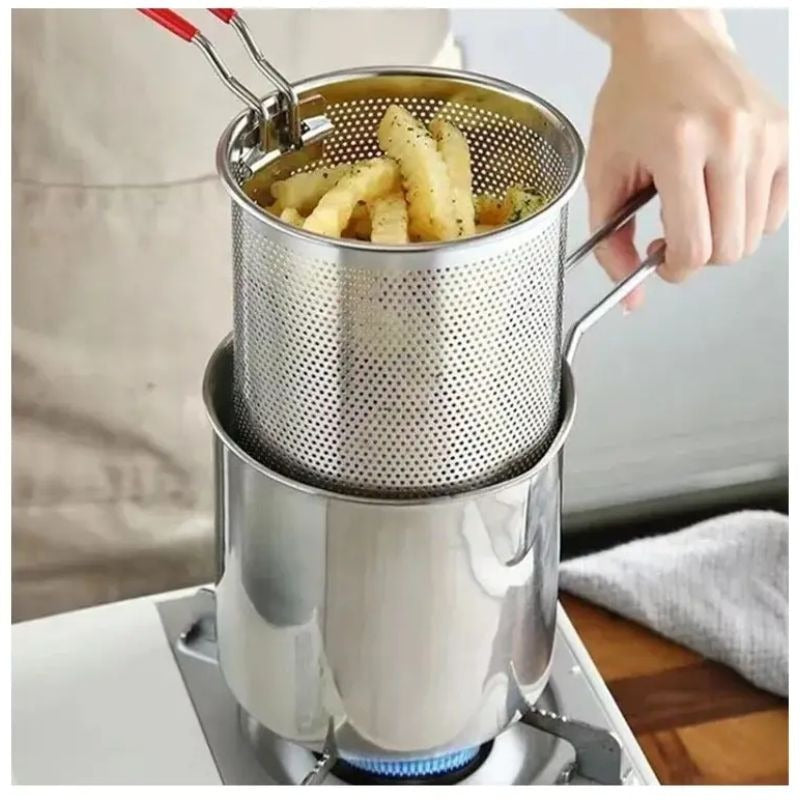Deep Frying Pot | Durable Cooking Fry Pan with Comfortable Handle for Everyday Kitchen Use