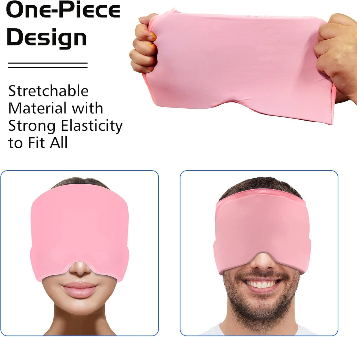 Cooling Headache Relief Cap with Reusable Ice Gel Pack | Hot & Cold Therapy Head Wrap