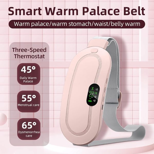 Portable Menstrual Heating Pad Belt | Electric Period Cramp Relief Belt with 3 Heat Levels & 4 Massage Modes