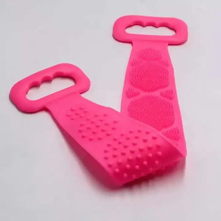 Pack of 2 Silicone Back Scrubbers | Double-Sided Exfoliating Body Bath Belts for Deep Cleansing