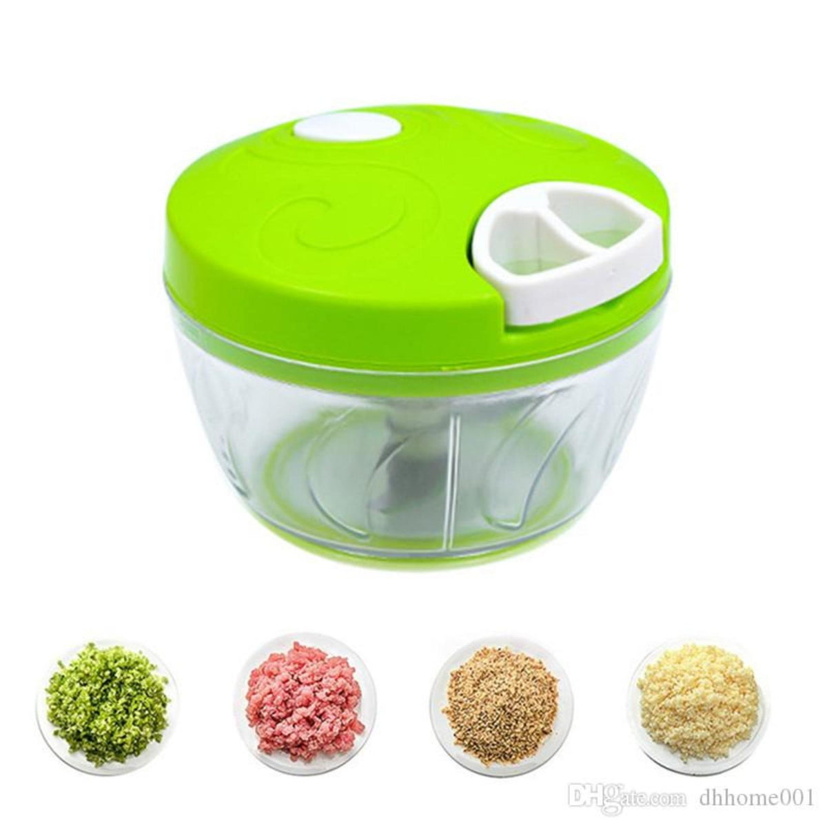 Manual Spin Chopper | Hand-Pulled Vegetable Cutter with Stainless Steel Blades for Fruits & Vegetables