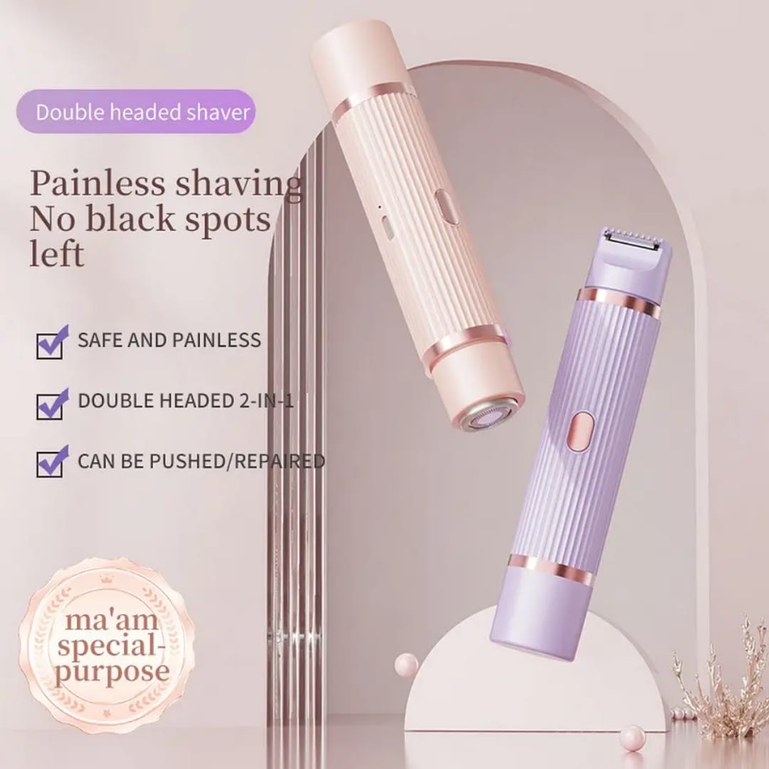 2-in-1 Women’s Electric Shaver & Bikini Trimmer | Dual-Head Wet & Dry Body Hair Remover