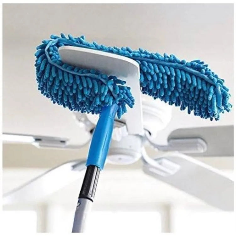 Microfiber Fan Duster with Telescopic Stainless Steel Handle | Flexible Ceiling Fan & Home Cleaning Brush