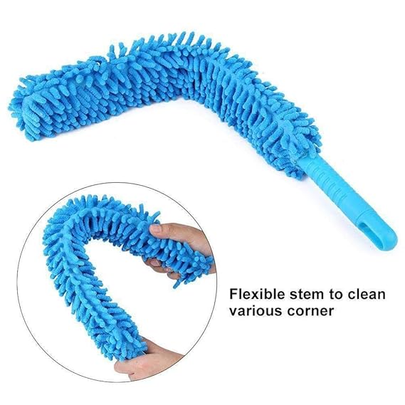 Microfiber Fan Duster with Telescopic Stainless Steel Handle | Flexible Ceiling Fan & Home Cleaning Brush