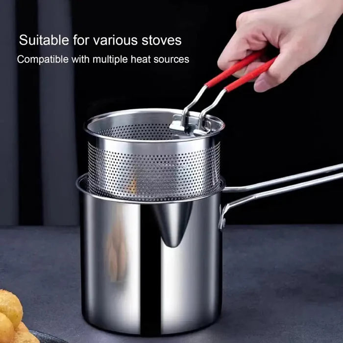 Deep Frying Pot | Durable Cooking Fry Pan with Comfortable Handle for Everyday Kitchen Use