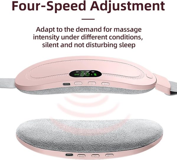 Portable Menstrual Heating Pad Belt | Electric Period Cramp Relief Belt with 3 Heat Levels & 4 Massage Modes