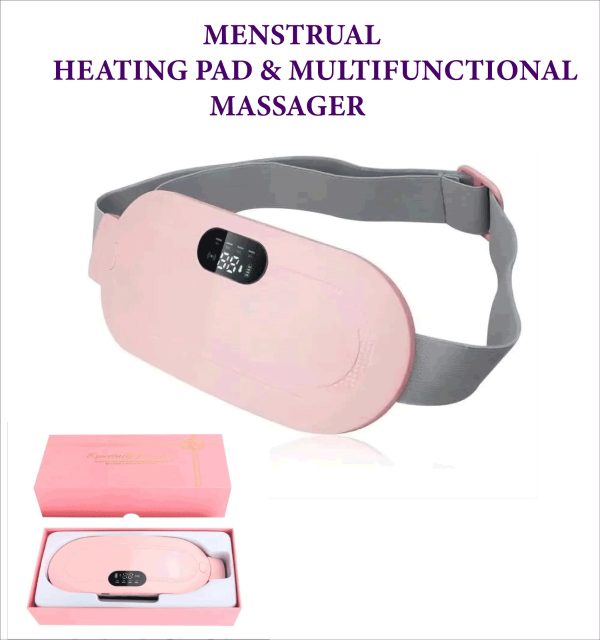Portable Menstrual Heating Pad Belt | Electric Period Cramp Relief Belt with 3 Heat Levels & 4 Massage Modes