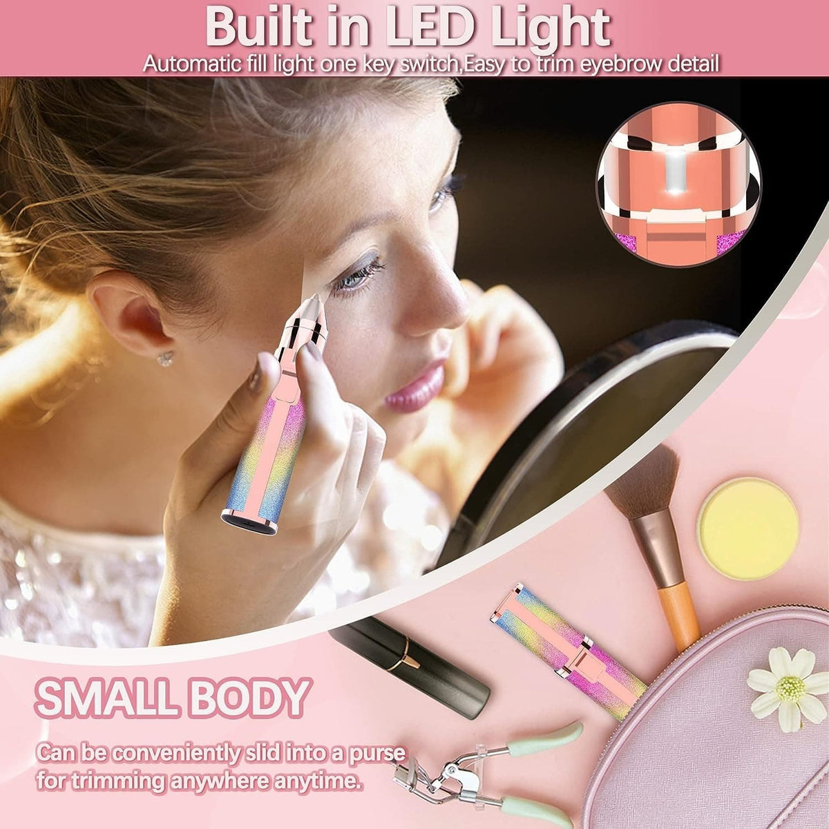 2-in-1 Electric Eyebrow Trimmer & Facial Hair Remover with USB Charging