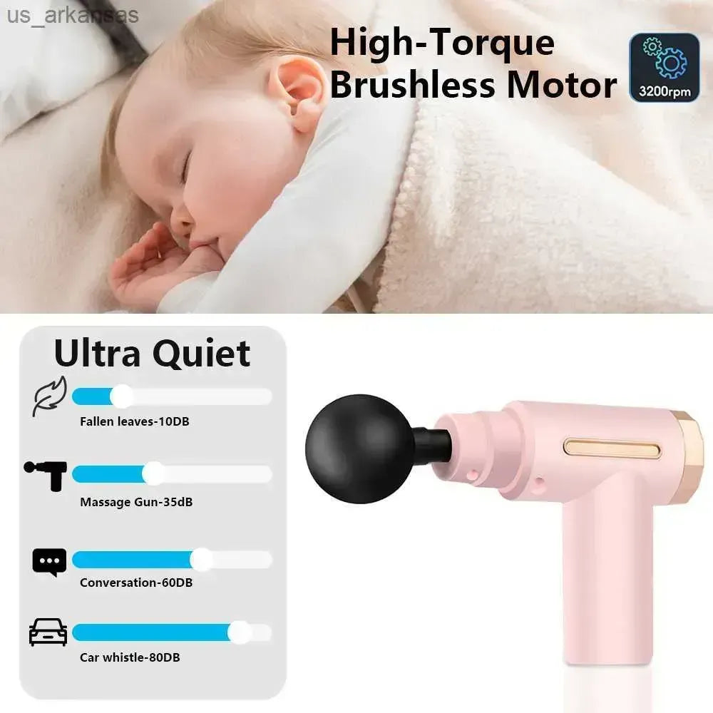 Smart Percussion Massage Gun | Deep Tissue Muscle Massager with 4 Interchangeable Heads