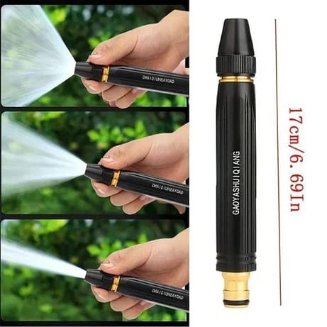 High Pressure Adjustable Water Spray Gun | Metal Garden Hose Nozzle for Cleaning & Watering