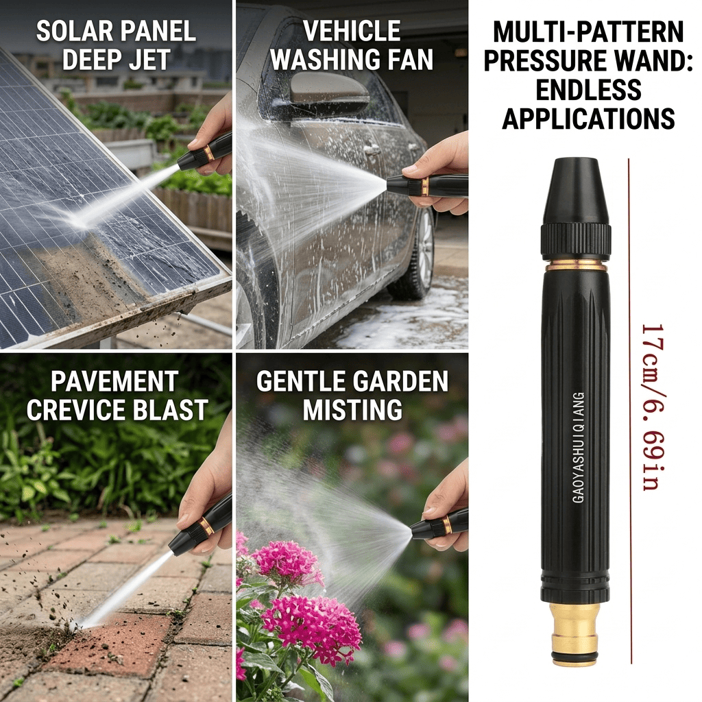 High Pressure Adjustable Water Spray Gun | Metal Garden Hose Nozzle for Cleaning & Watering