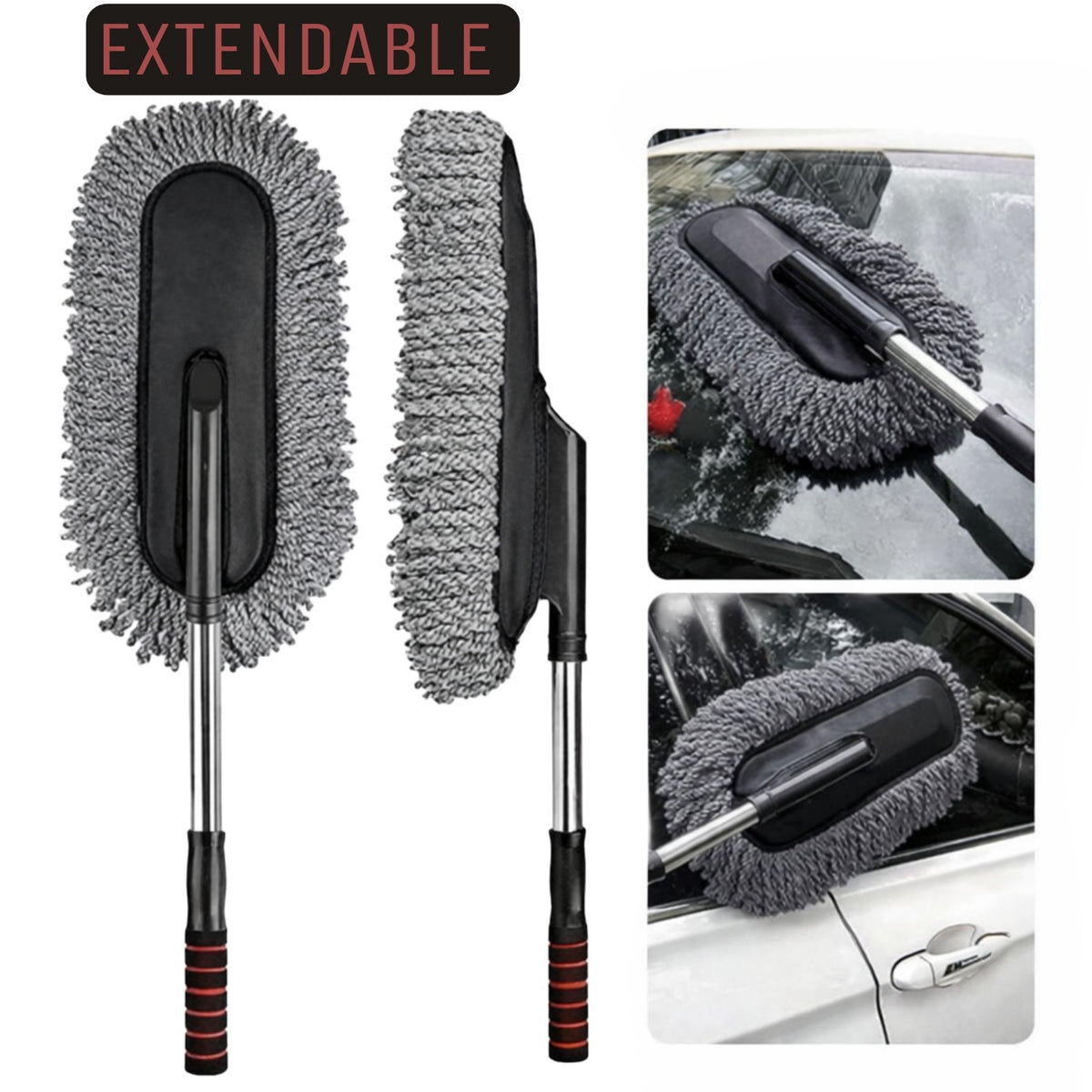 Microfiber Car Wash Cleaning Brush | Telescoping Duster Mop for Interior & Exterior