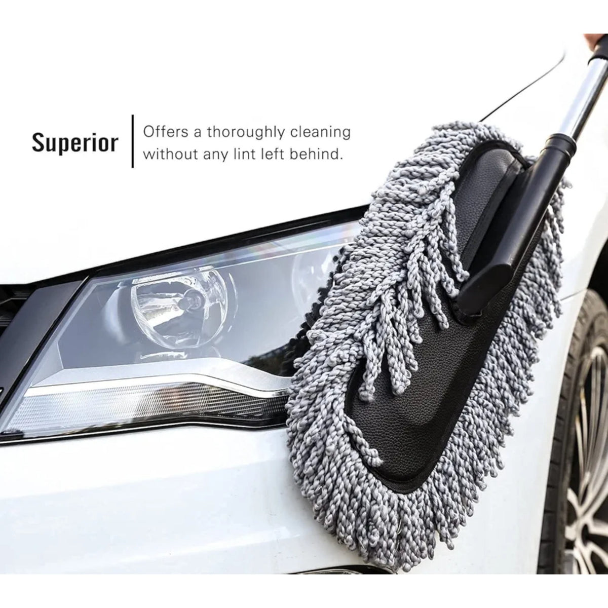 Microfiber Car Wash Cleaning Brush | Telescoping Duster Mop for Interior & Exterior