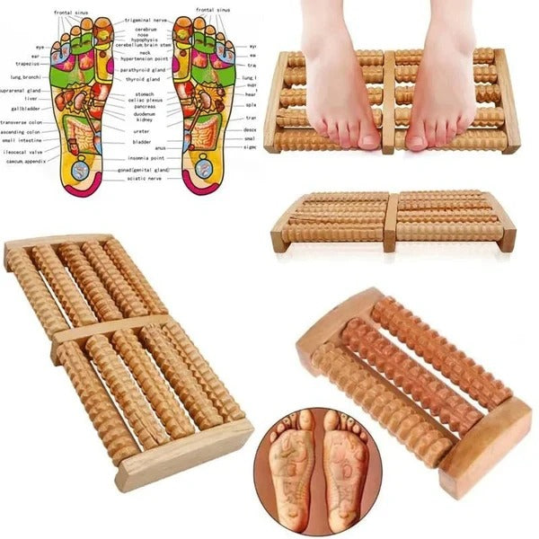 Traditional Wooden Foot Roller Massager | Natural Wood Foot Massage Tool for Relaxation