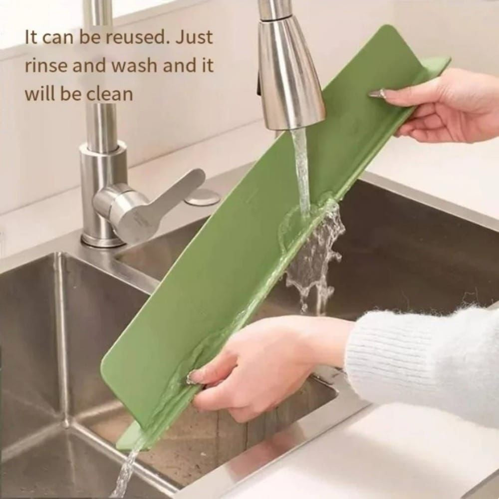 48cm Silicone Sink Splash Guard | Kitchen Sink Water Splash Protector for Countertop