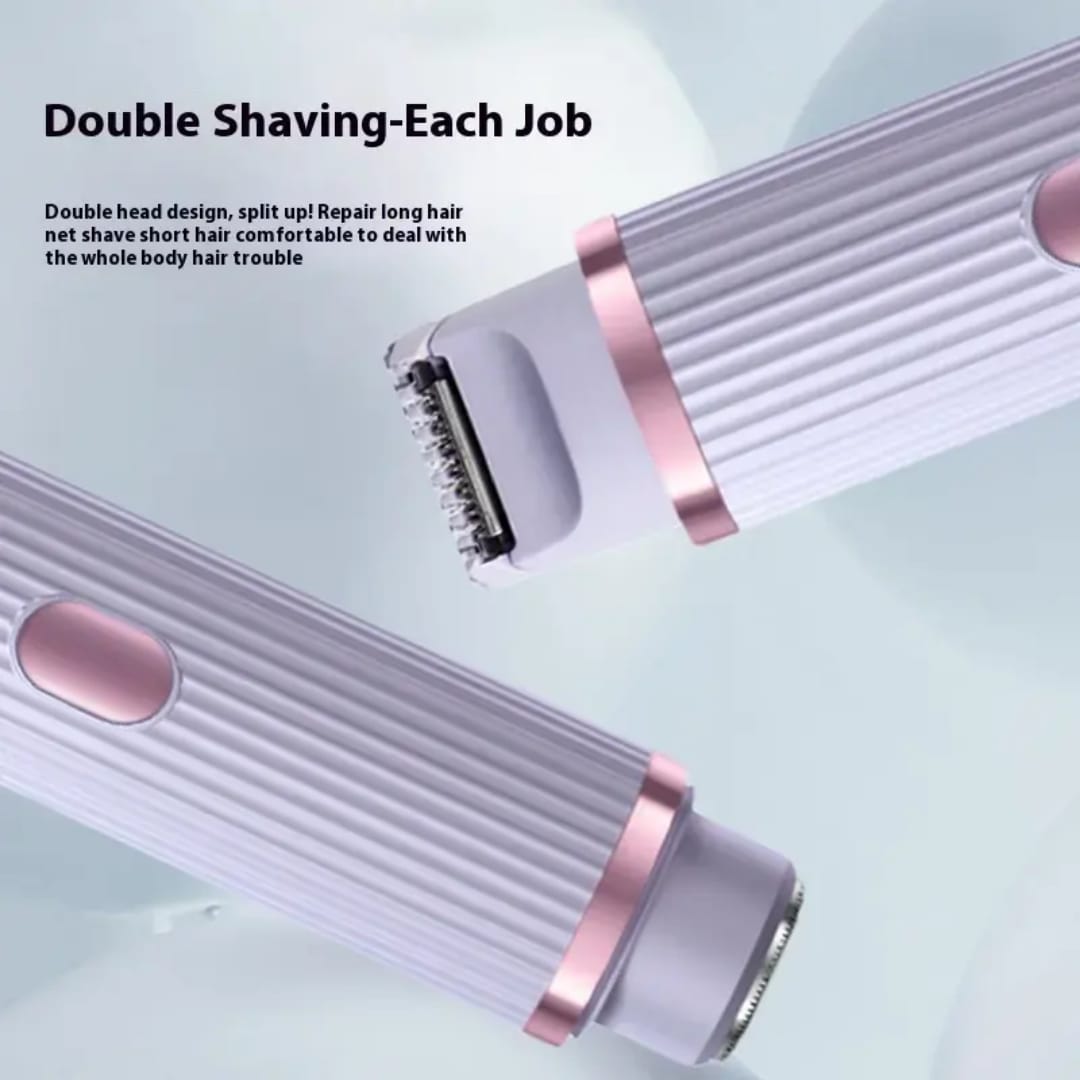 2-in-1 Women’s Electric Shaver & Bikini Trimmer | Dual-Head Wet & Dry Body Hair Remover