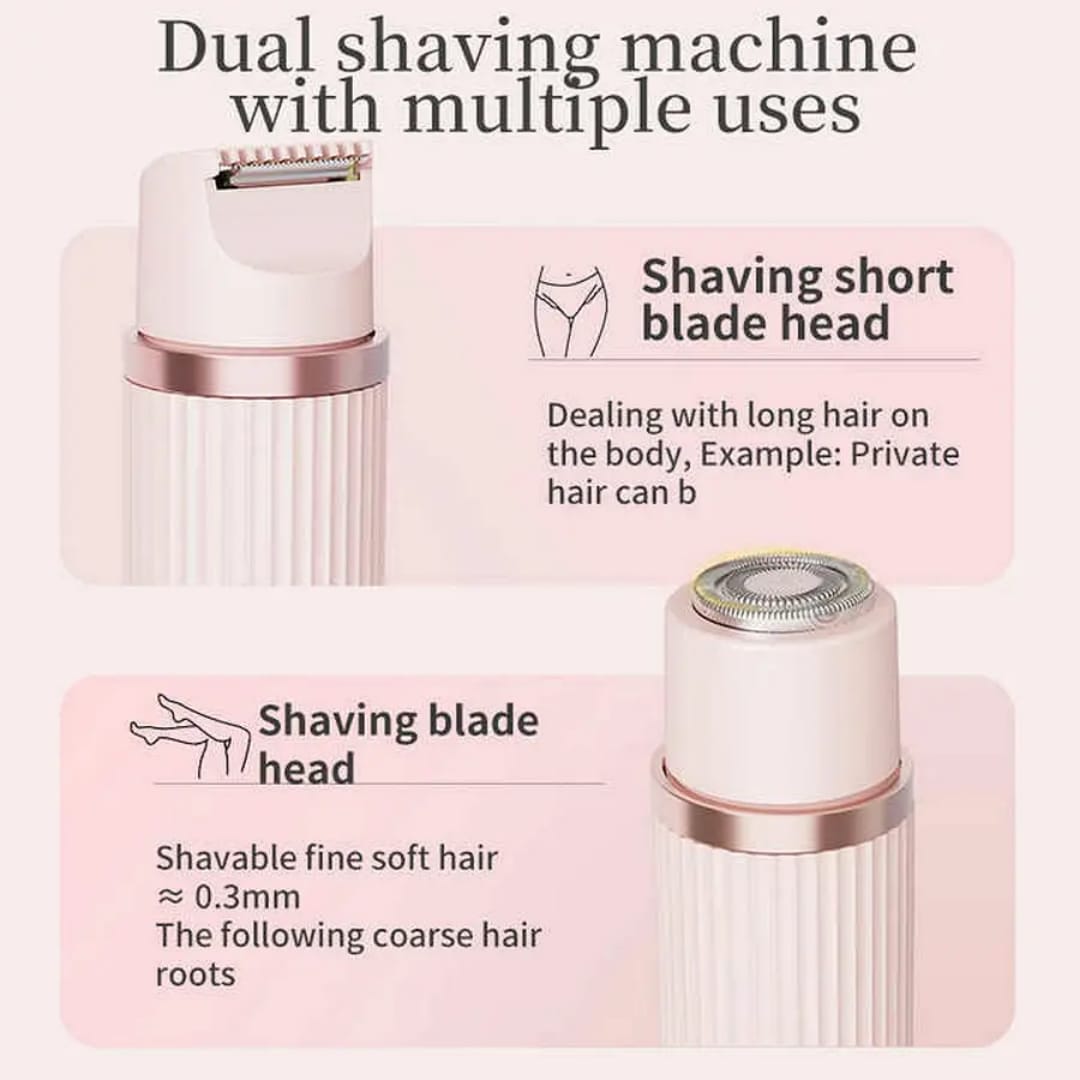 2-in-1 Women’s Electric Shaver & Bikini Trimmer | Dual-Head Wet & Dry Body Hair Remover